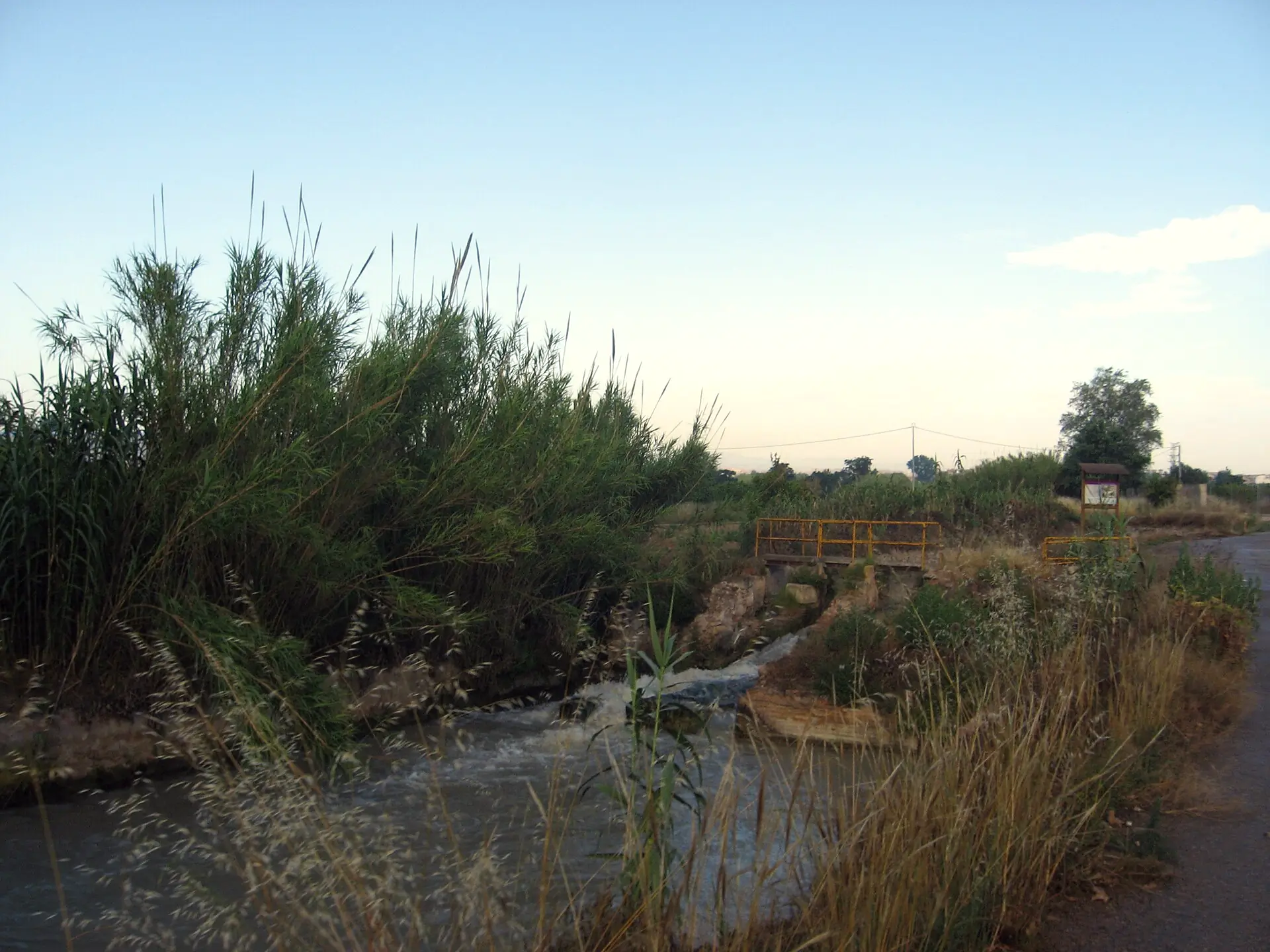 Acequia de riego entre bancales de la huerta