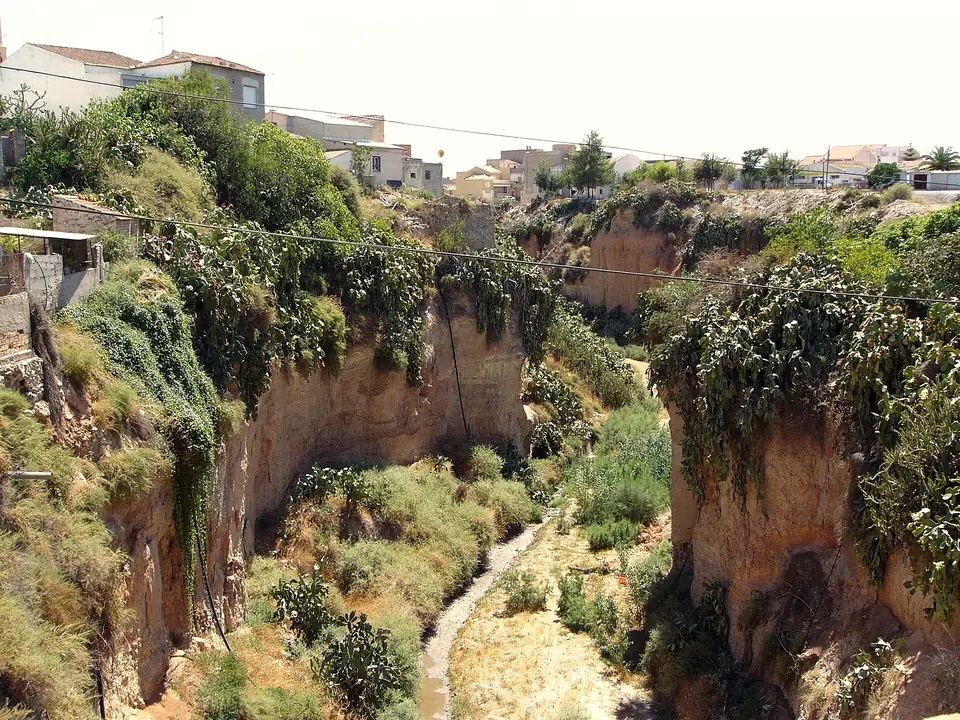 Paredes de tierra erosionada en el Barranco de los Espectros