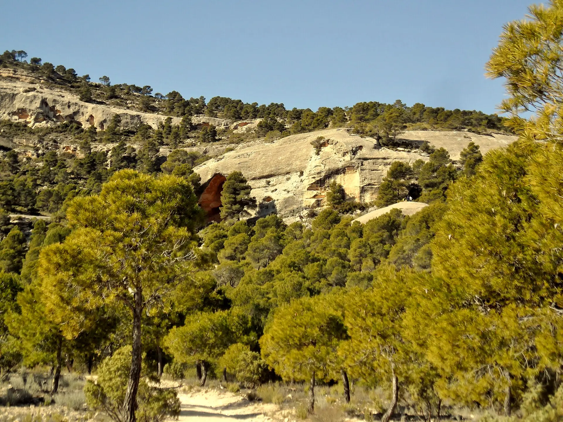 Silueta rocosa del Monte Arabí en el campo de Yecla